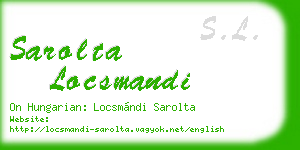 sarolta locsmandi business card